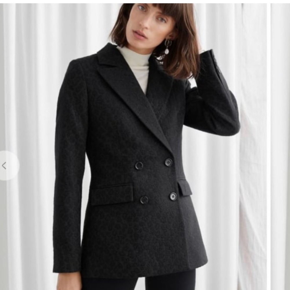 & Other Stories Sparkle Leopard Blazer double-breasted jacket jacquard pattern 2
